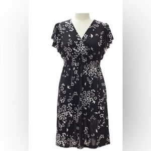 Women’s Midi Flutter Sleeve Dresses Surplice Floral 3X